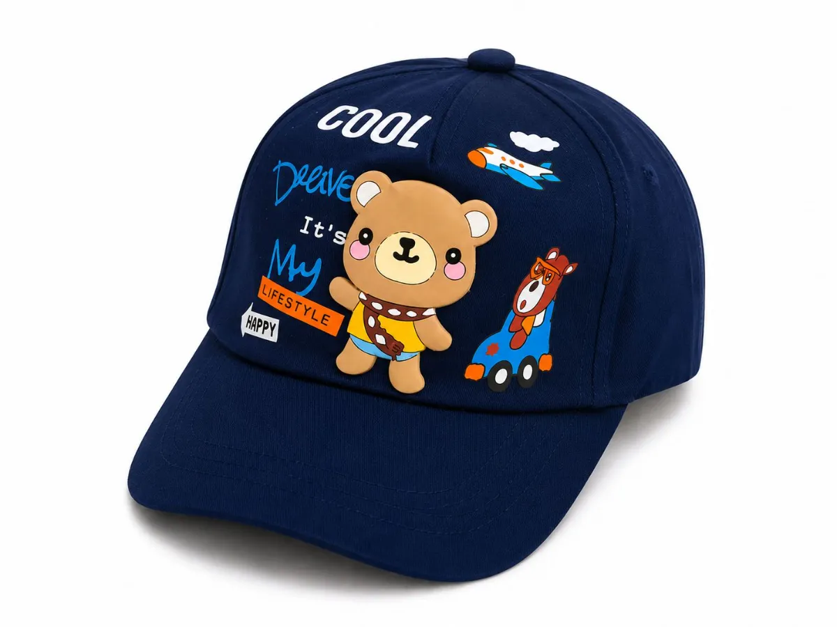 Cute Cartoon Bear Kids Cap thumbnail 3