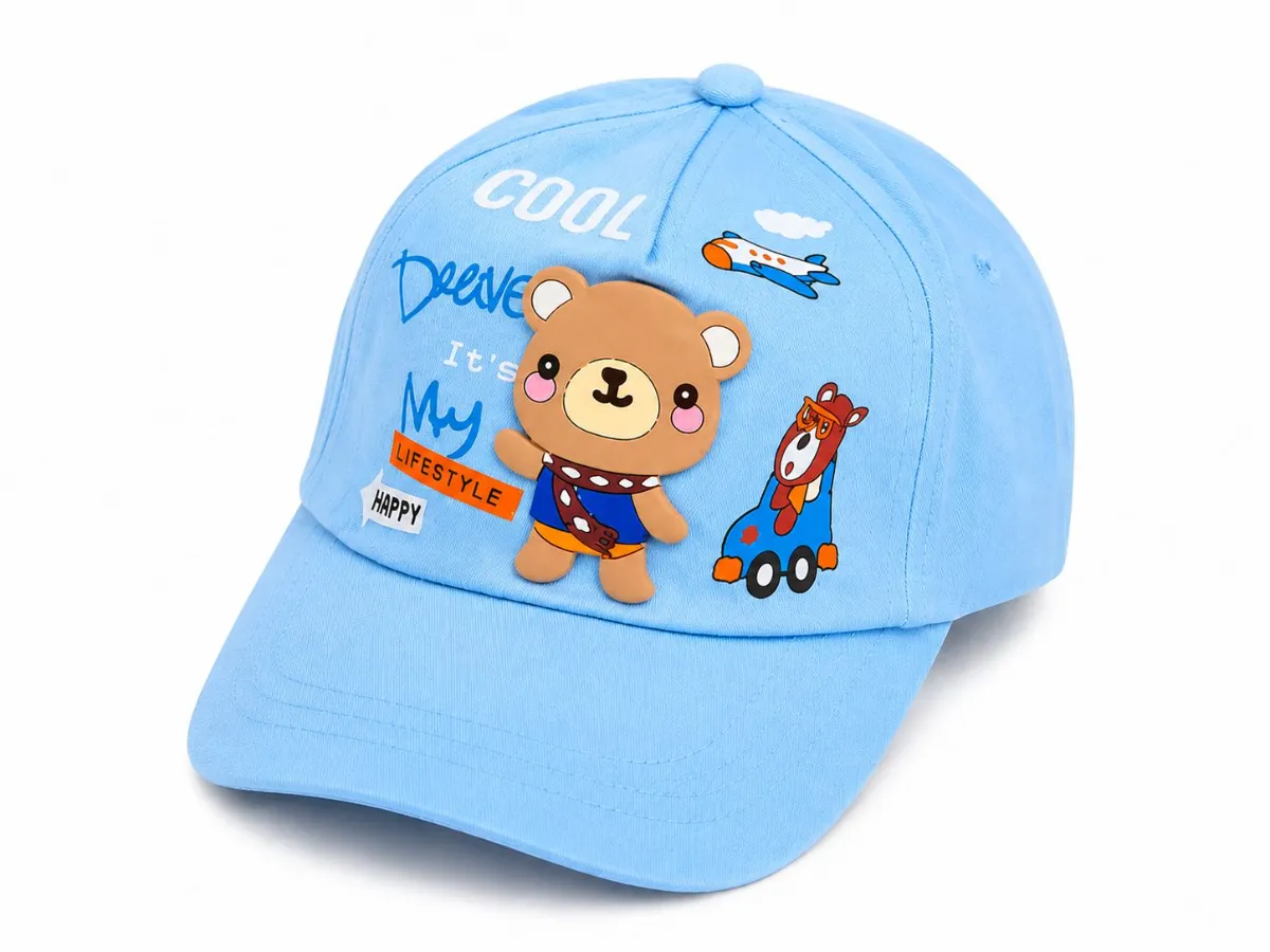 Cute Cartoon Bear Kids Cap thumbnail 2